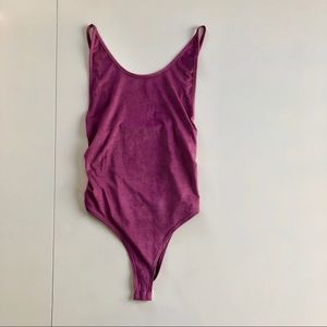 Mauve Suede Bodysuit